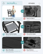 SERWALL Patio Dining Sets for 6, Outdoor HDPE Dining Set - Image 3