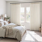 96 Inches Long Pinch Pleated Semi Sheer Curtains, Birch Linen Blended Light - Image 2