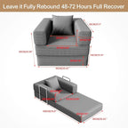 BSHOMGI 2-in-1 Floor Foldable Sofa Couch Convertible Sleeper Chaise Lounge - Image 2