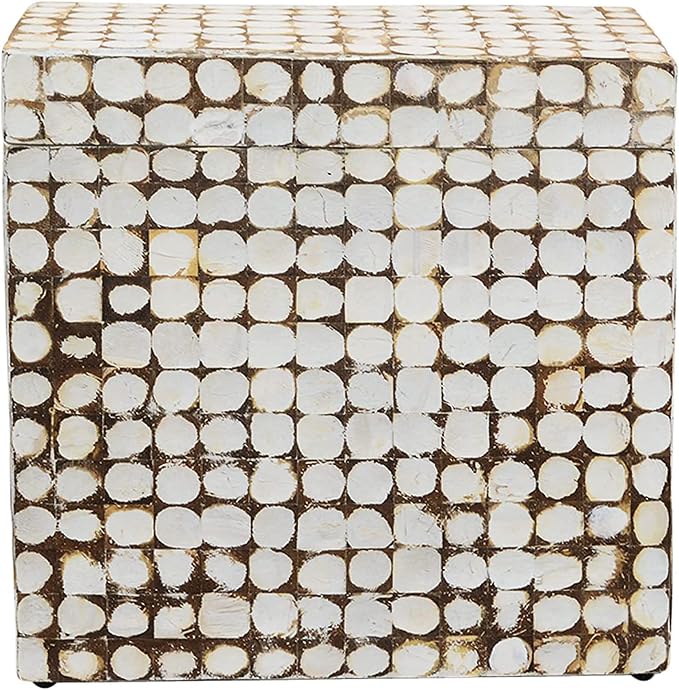 East at Main Rectangle Storage Side Table – Coconut Shell Mosaic Inlay - Image 10