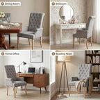 Modern Upholstered Fabric Dining Chairs Set of 2, Accent Chairs - Image 6
