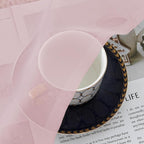 Blush Pink Sheer Curtains 45 Inches Long 2 Panels - Image 4