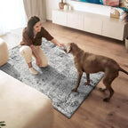 Entryway Rug 3x4 Grey Bedroom Area Rug Washable Non Slip Abstract Boho Rugs - Image 3