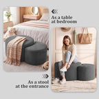 BSHOMGI Boneless Ottoman Nesting Coffee Table Set of 2, Corduroy Soft Foot Rest - Image 4