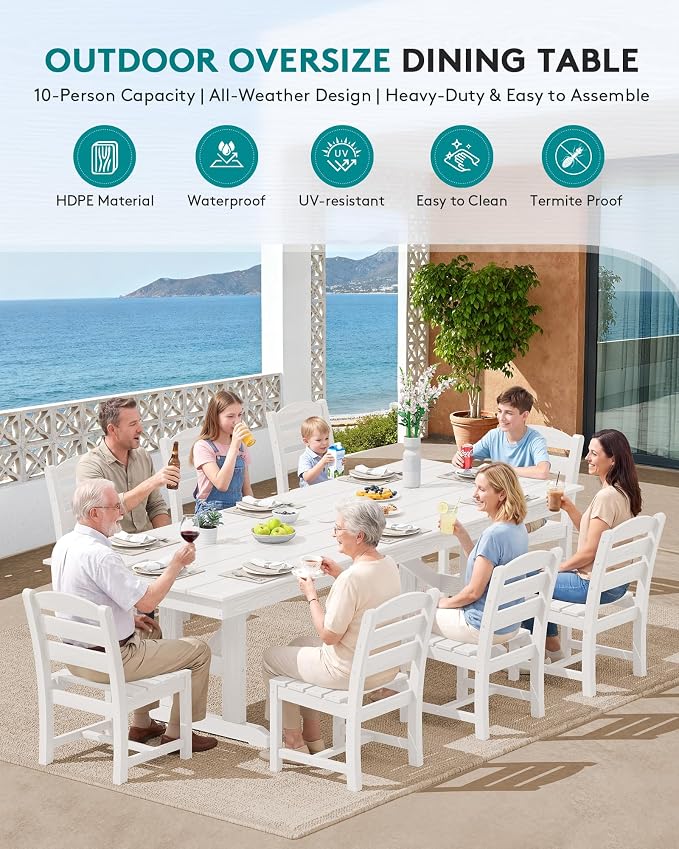 SERWALL 9 Piece Outdoor Dining Set - Image 6