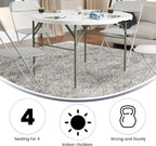 Flash Furniture Freeman 4' Round Plastic Folding Table - Image 5