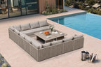 PURPLE LEAF Patio Furniture Set 13 Pieces Patio Seating Sofas Aluminum by PURPLELEAF