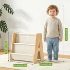 XiaZ Kids Bookshelf Wooden Montessori Toddler Bookshelf Solid Pine A-Frame - Image 2