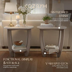 COZAYH Set of 2 Rustic Farmhouse End Tables - Image 3