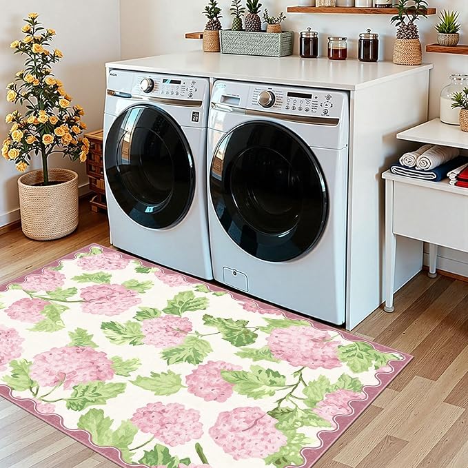 3x5 Pink Entryway Rug, Washable Indoor Outdoor Mats - Image 9
