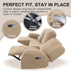 5-Piece Recliner Sofa Covers, Stretch Geometric Strokes Jacquard Recliner Sofa - Image 4