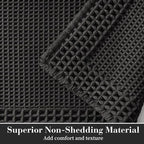 RESARE Waffle Bath Mat for Bathroom, Non Slip Bathroom Rugs 20"x32" Black | - Image 2
