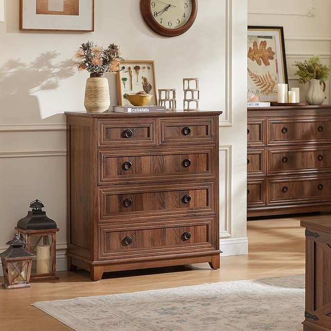 Joaxswe Farmhouse 5 Drawer Dresser - Image 7