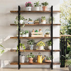 OtterOasis Bookshelf Set of 2, Heavy Duty 5-Tier Industrial Bookcase, 120lbs - Image 5