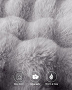 Ultra Soft Cozy Faux Fur Throw Blanket, Fuzzy Plush Thick Bubble Blanket - Image 6