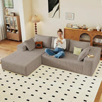 95" Cloud Sectional Couch with L-Shape Chaise, Modular Comfy Sofa Chaise Longue by ODUWA