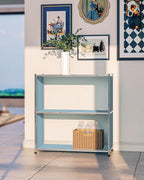 32-Inch 2-Tier Metal Bookcase, Open Shelf Storage Organizer - Image 2