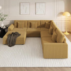 146" Modular Sectional Sofa, Oversized U Shaped Couch, Convertible Sleeper Sofa - Image 7
