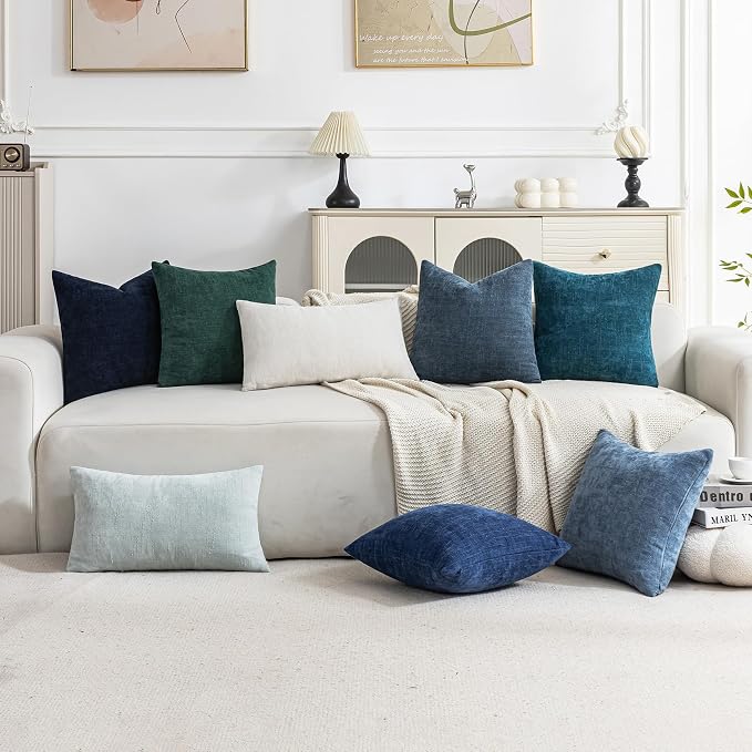 Set of 4 Soft Textured Decorative Throw Pillow Covers 22x22 Inch Cozy Farmhouse - Image 2