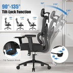 Ergonomic Office Chair with Adjustable Lumbar Support, 3D Arms and Headrest - Image 7