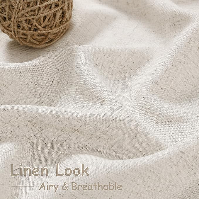 Pearl White Linen Curtains 84 Inches Long - Image 4
