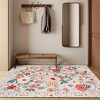 DUKINO 4x6 Area Rug, Floral Washable Rug Non Slip Office Chair Mat, Stain - Image 6