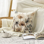 AVOIN colorlife Poppy Flowers Chinoiserie Fall Throw Pillow Cover, 18 x 18 Inch - Image 2