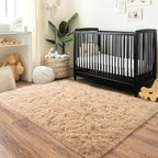 Pionblank Fluffy Area Rug for Bedroom 4x6, Indoor Plush Carpet, Camel | Shag - Image 4