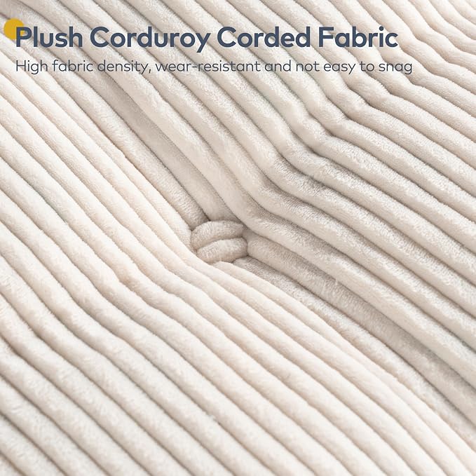 Convertible Corduroy Floor Sofa, 3-in-1 Folding Lazy Sofa Bed - Image 5