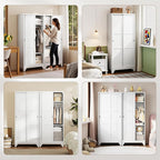Letaya Armoire Wardrobe Closet, Narrow Slim Coat Closet Cabinet - Image 9