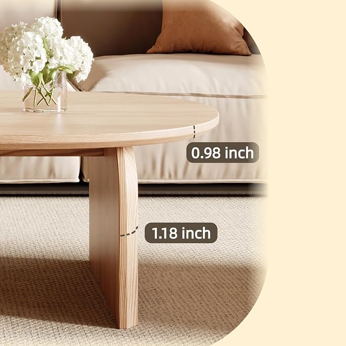 Honyee Modern Oval Coffee Table, Small Coffee Tables - Image 8