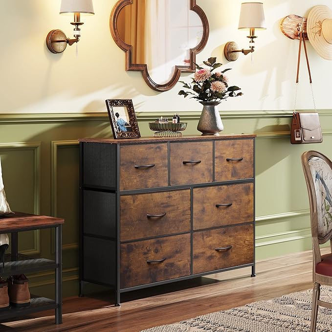 WLIVE 7 Drawer Dresser TV Stand, Entertainment Center, Media Console Table - Image 4