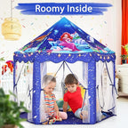Monobeach Mermaid Princess Tent Girls Blue Large Playhouse Kids Castle Play Tent - Image 2