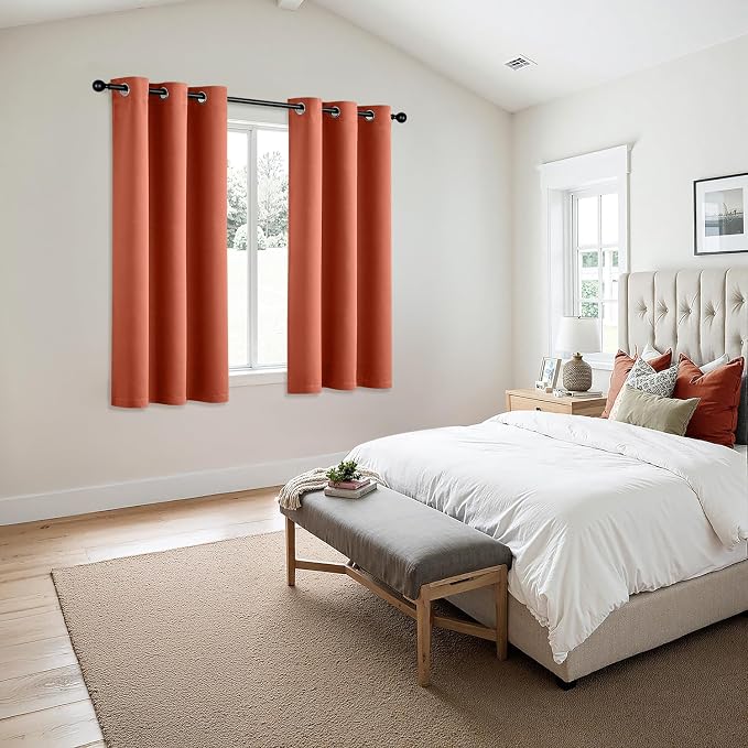 MIULEE Fall Blackout Curtains for Bedroom 2 Panel 40"x54" Long Burnt Orange | - Image 6