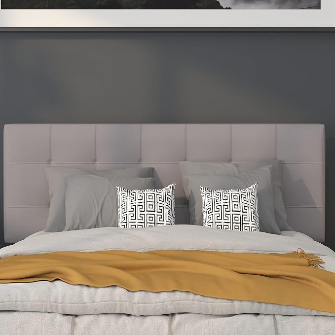 Flash Furniture Bedford Tufted Upholstered Full Size Headboard in Light Gray - Image 6
