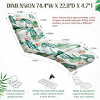 EverPine Outdoor Chaise Lounge Chair Cushion 74.4 x 22.8 x 4.7 Inch, Patio - Image 2