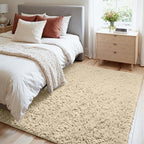 4x6 Fluffy Shag Area Rugs for Living Room Bedroom: Soft Plush Carpet Beige | - Image 2
