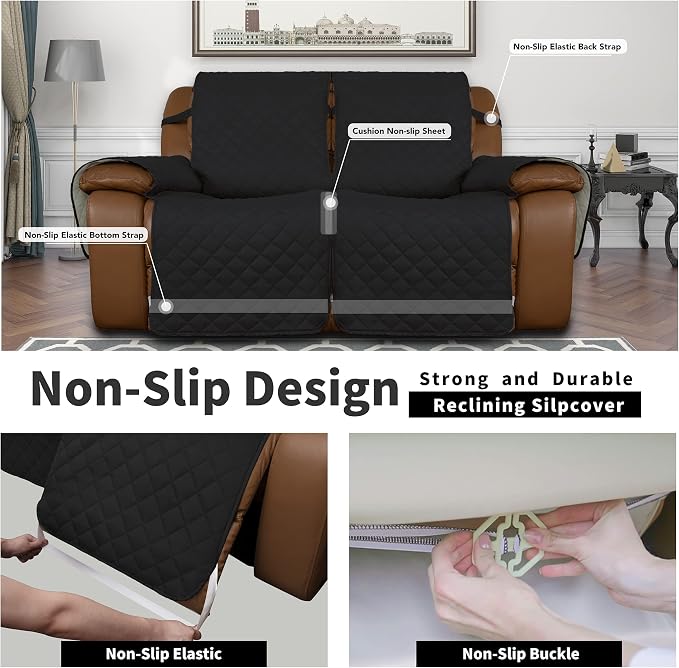 Easy-Going Oversized Loveseat Recliner Cover, Reversible Couch Cover - Image 4