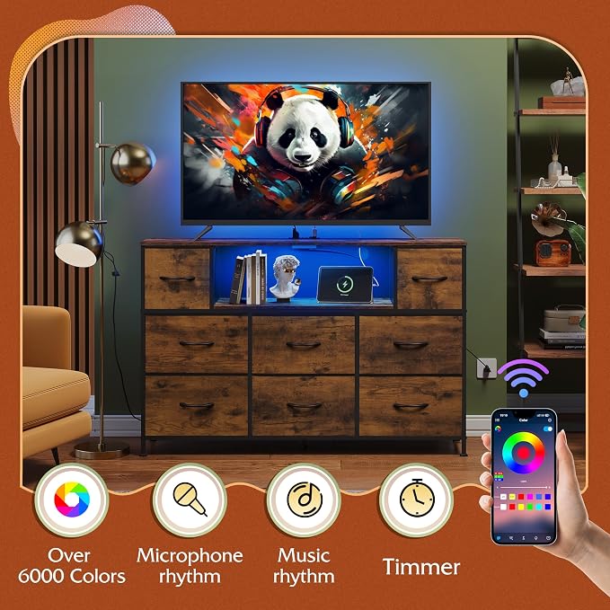 WLIVE Dresser TV Stand for 45, 55 inch TV, Entertainment Center - Image 5