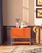 Metal Sidetable with Flap Door, 27.5" Height - Image 7