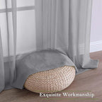 Charcoal Grey Sheer Curtains 84 Inches Long 2 Panels, Voile Airy Light - Image 7