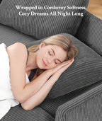 Welzona 47.2" Convertible Sofa Bed Couch, Comfy Corduroy Loveseat Sleeper Sofa - Image 6