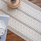 Macrame Table Runner Cream Beige Boho Table Runners - Image 7