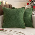 MIULEE Decorative Couch Throw Pillow Covers 18x18 Inch Forest Green 2 Pack | - Image 9