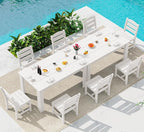 SERWALL Outdoor Dining Set for 8 – HDPE Patio Set by SERWALL