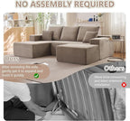 107" Cloud Modular Sectional Couches, Modern Convertible U Shaped Couch - Image 7