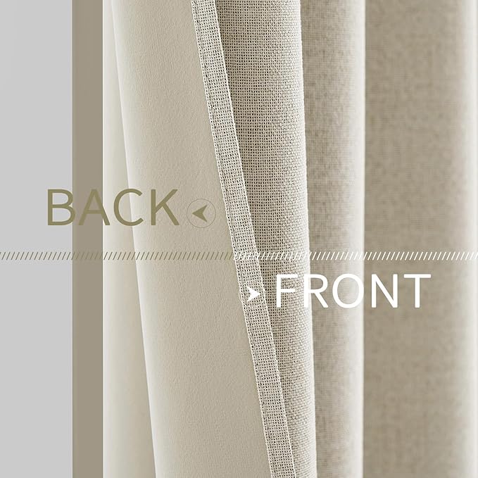 MIULEE 100% Blackout Linen Curtains - Image 6