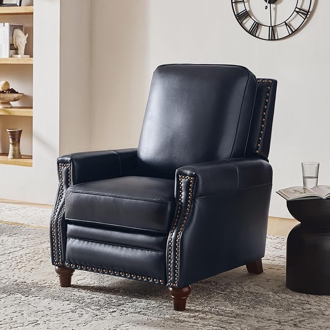 HULALA HOME Genuine Leather Manual Recliner Chair by HULALAHOME