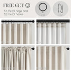 Topfinel 94 Inches Long Custom Ceiling Cream White Blackout Beige Curtains - Image 5