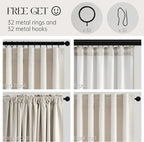 60 Inches Extra Wide Natural Linen Blackout Curtains 84 Inch Length - Image 4